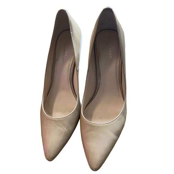 Cole Haan Grand OS Patent Leather Cream Nude Pumps - Picture 14 of 15